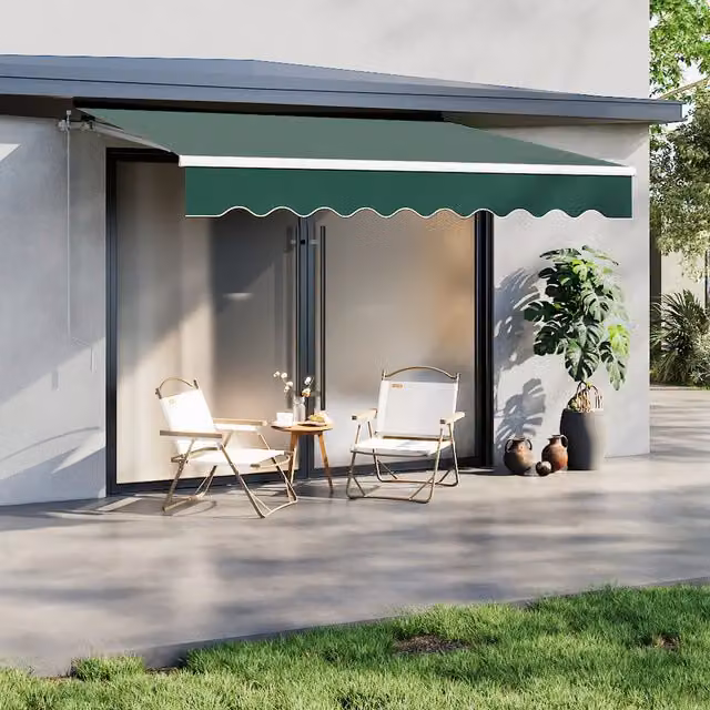 Breeins Green Retractable Outdoor Awning for Windows and Doors
