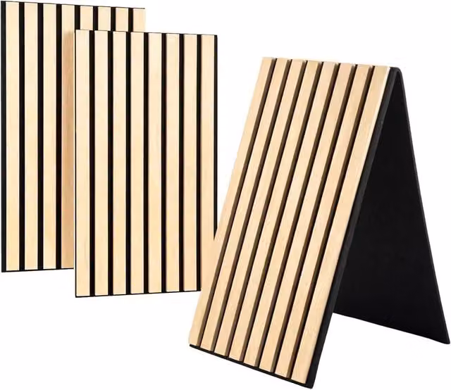 FLAVORA 2-Piece Wooden Acoustic Felt Wall Panels in Brown – 1