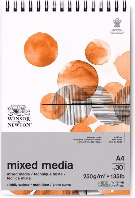 Winsor & Newton Mixed Media Paper Pad, Multicolour, A4