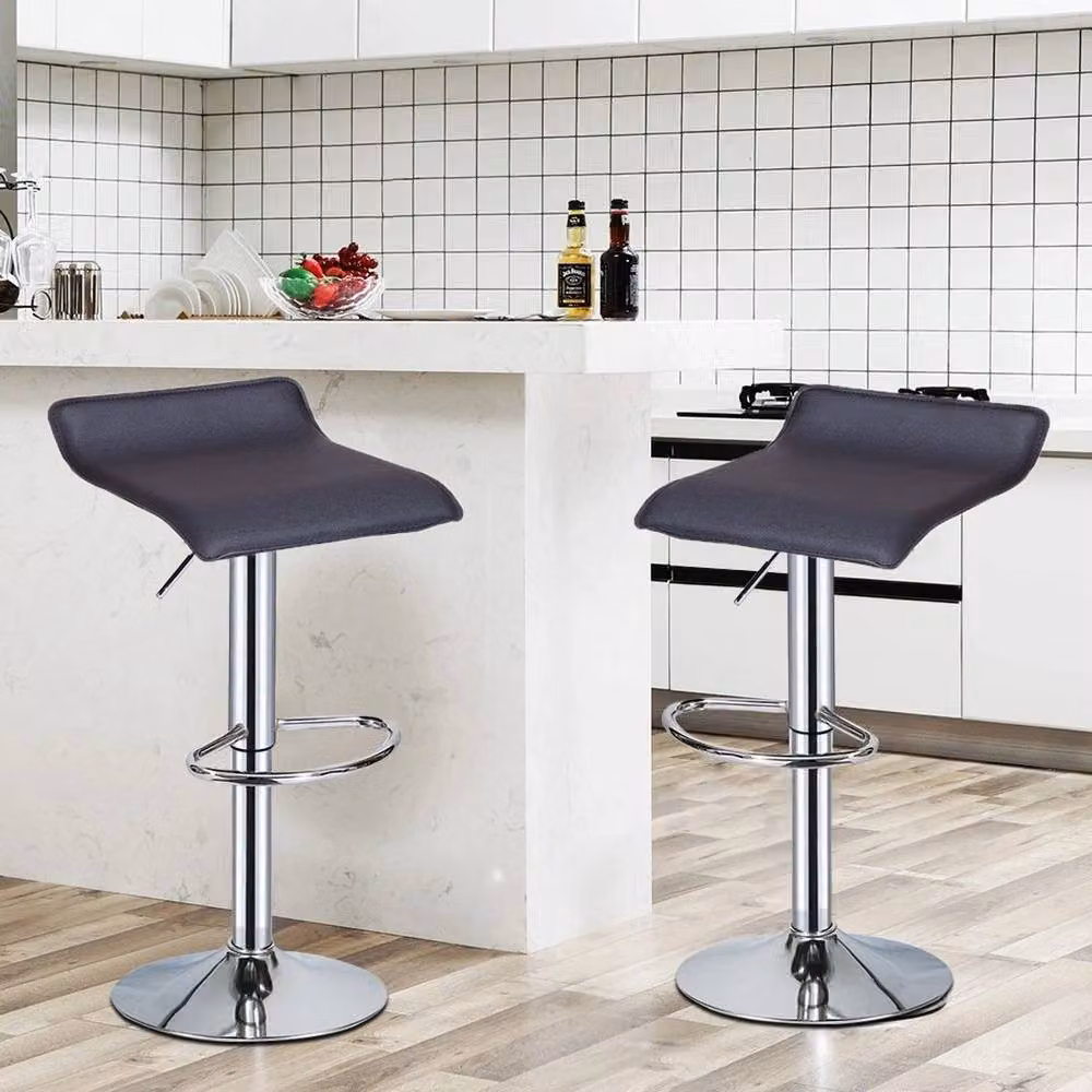 KORVIXA Set of 2 Black Modern Counter Chairs with 360 Degree Swivel – 2