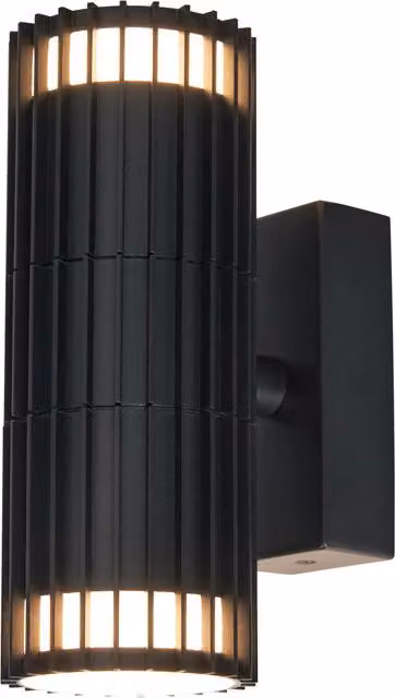 Litecraft Veda Modern Up and Down Outdoor Wall Light in Black