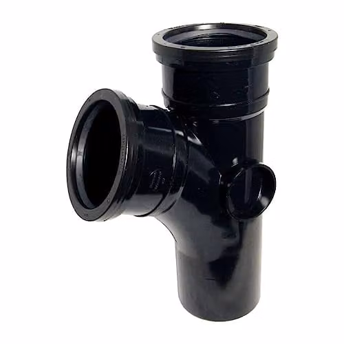 FloPlast 110mm Plastic Soil Branch 112.5 Degree, Black