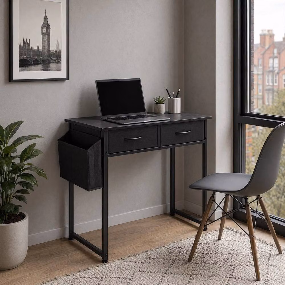 EONLION Black Gaming Desk with 2 Drawers – 3