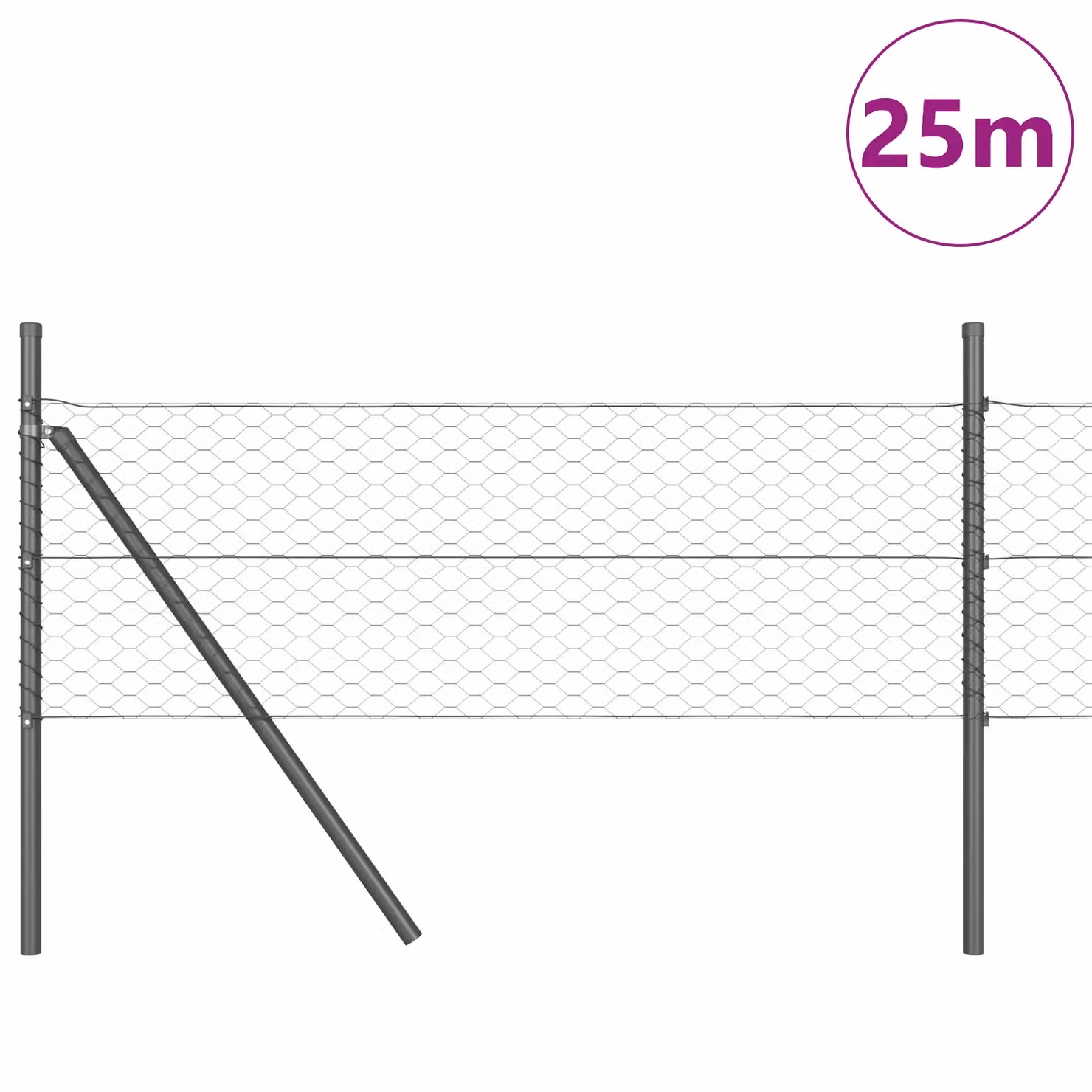 Berkfield Home Grey Metal Fencing Set of 2, W: 25 cm, L: 0.5 m – 3