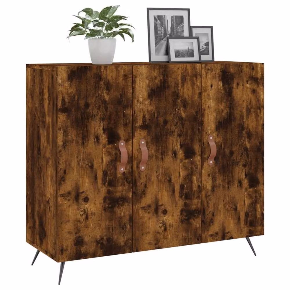 Berkfield Home Smoked Oak Sideboard in Brown, W/D/H: 90 x 34 x 80 cm – 3