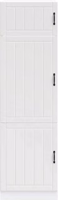 Berkfield Home Lucca White Kitchen Cupboard in Engineered Wood W/D/H: 60.0 x 20.0 x 207.0 cm