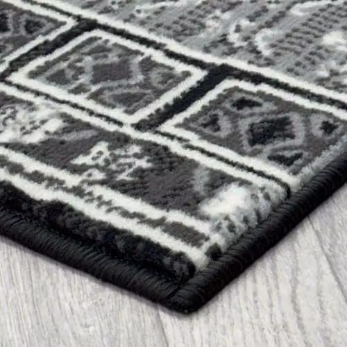 runrug Mayan Soft and Luxurious Hallway Runner Rug in Dark Grey, W: 60 cm, L: 270 cm, Thickness: 9 mm – 5
