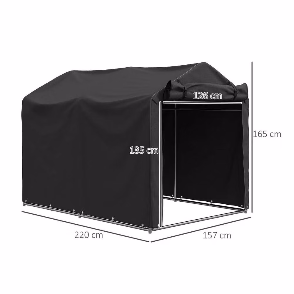 EONLION Garden Tool Storage Shed with Door in Black, W/D/H: 100 x 100 x 157 cm – 2
