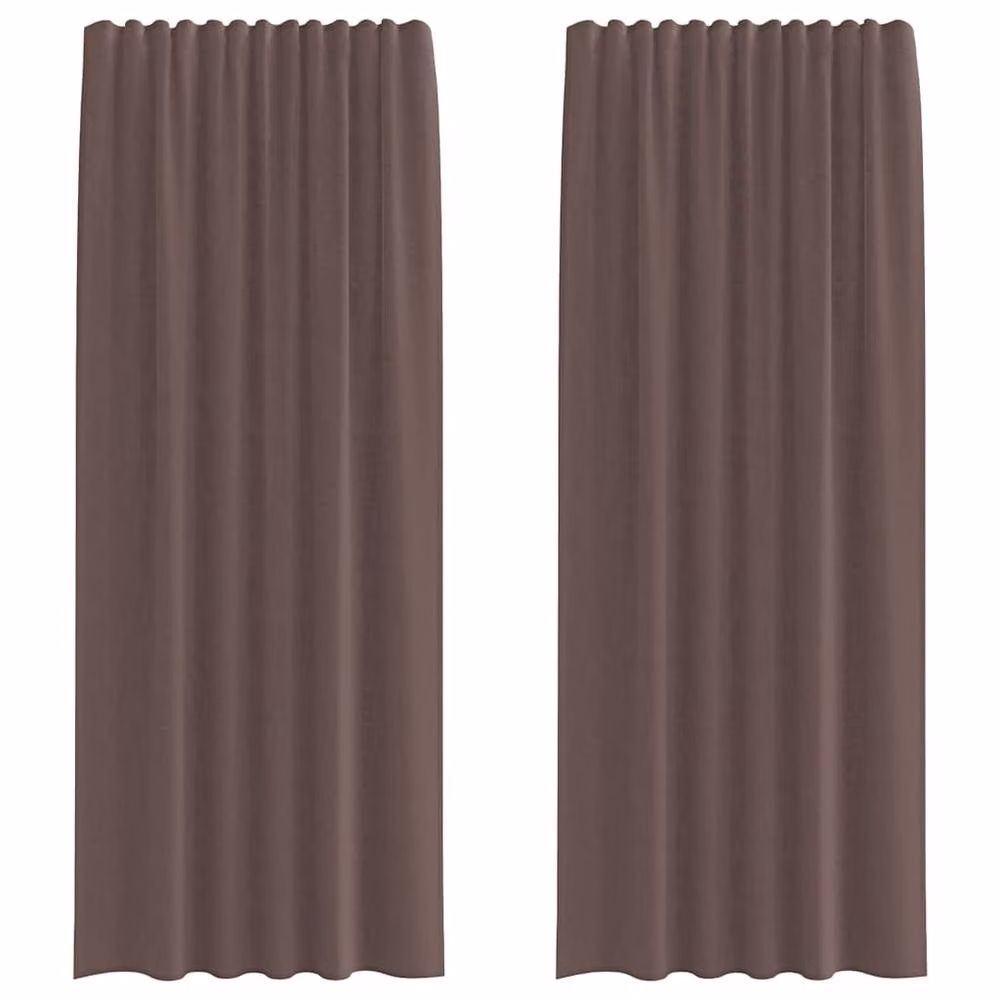 Berkfield Home Brown Voile Fabric Curtains with Rod Pockets, 2 Pack, W: 140 cm, H: 225 cm – 2