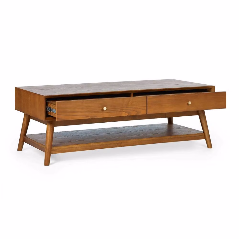 Cheshire Macrae Modern 2 Drawer Coffee Table in Light Oak Ash Wood – 2