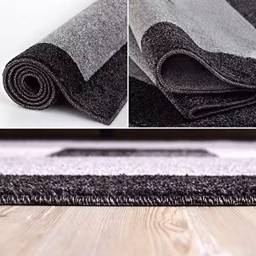 THE RUGS Modern Geometric Area Rug in Grey and Black, W: 80 cm, L: 150 cm – 9