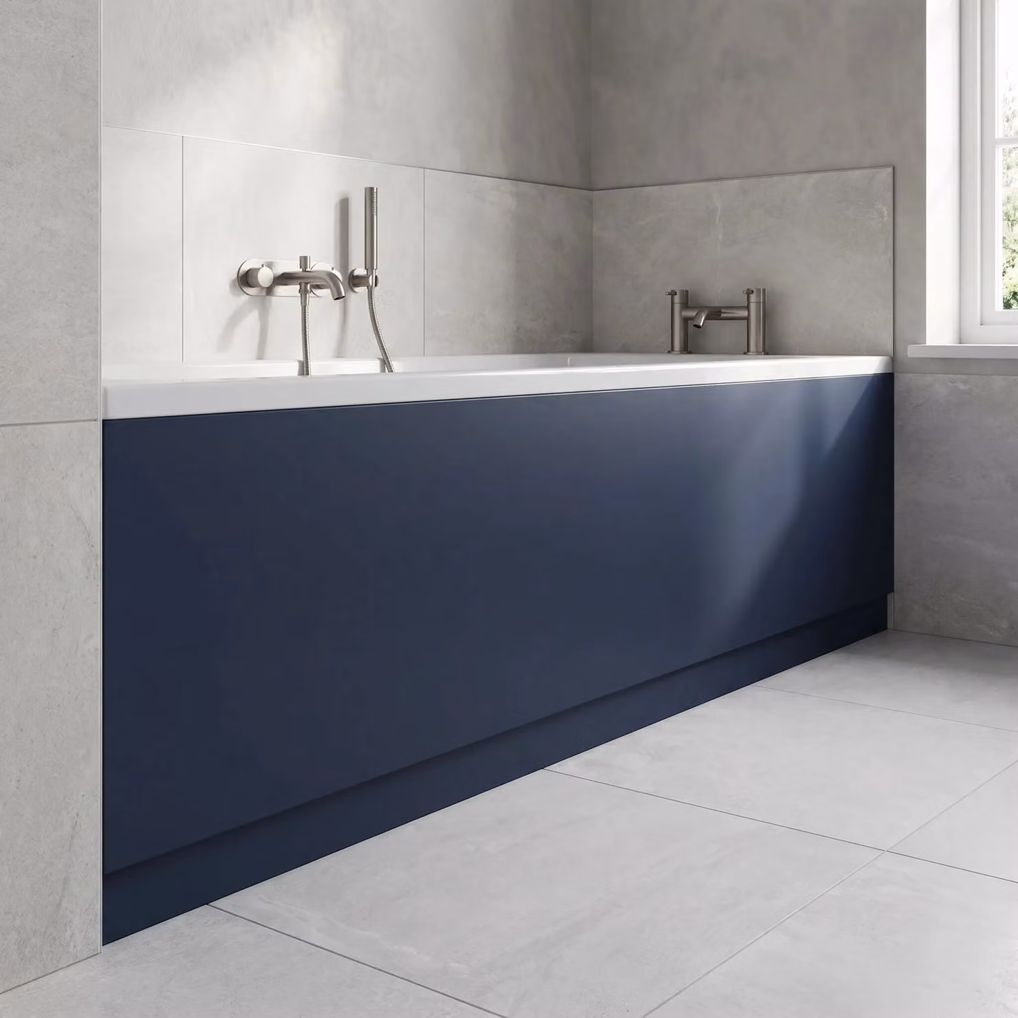 Balterley Edge/Power Straight Front Bath Panel and Plinth in Blue – 2