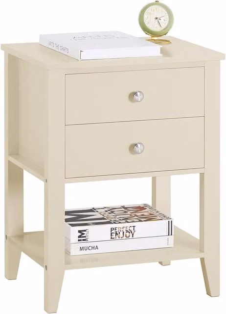 SoBuy Modern Beige Nightstand Table W/D/H: 35 x 35 x 60 cm