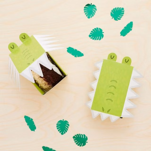 Club Green Multicolour Green Crocodile Mini Cake Boxes, Pack of 10