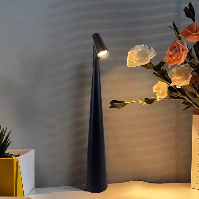 INMTFEI Rechargeable USB-C LED Table Lamp with Warm White Touch Control in Black – 1
