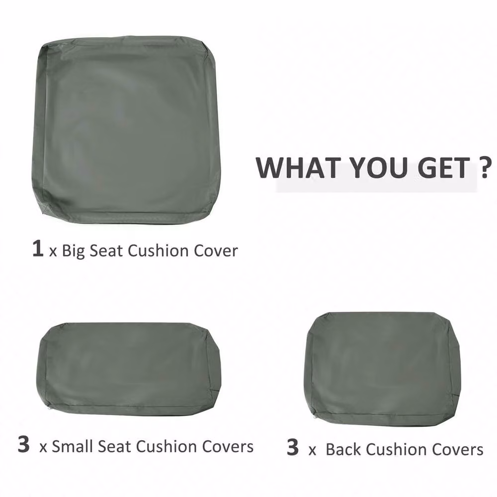 NESTLUNE Green Rectangular Garden Rattan Cushion Cover Replacement, W: 100 cm, H: 15 cm – 4