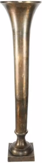 KDMD Antique Gold Poseidon Trumpet Vase, Height: 117 cm, Width: 29 cm