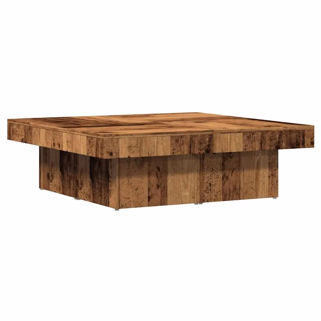 Berkfield Home Rustic Square Coffee Table in Brown, W/D/H: 90 x 90 x 28 cm – 2