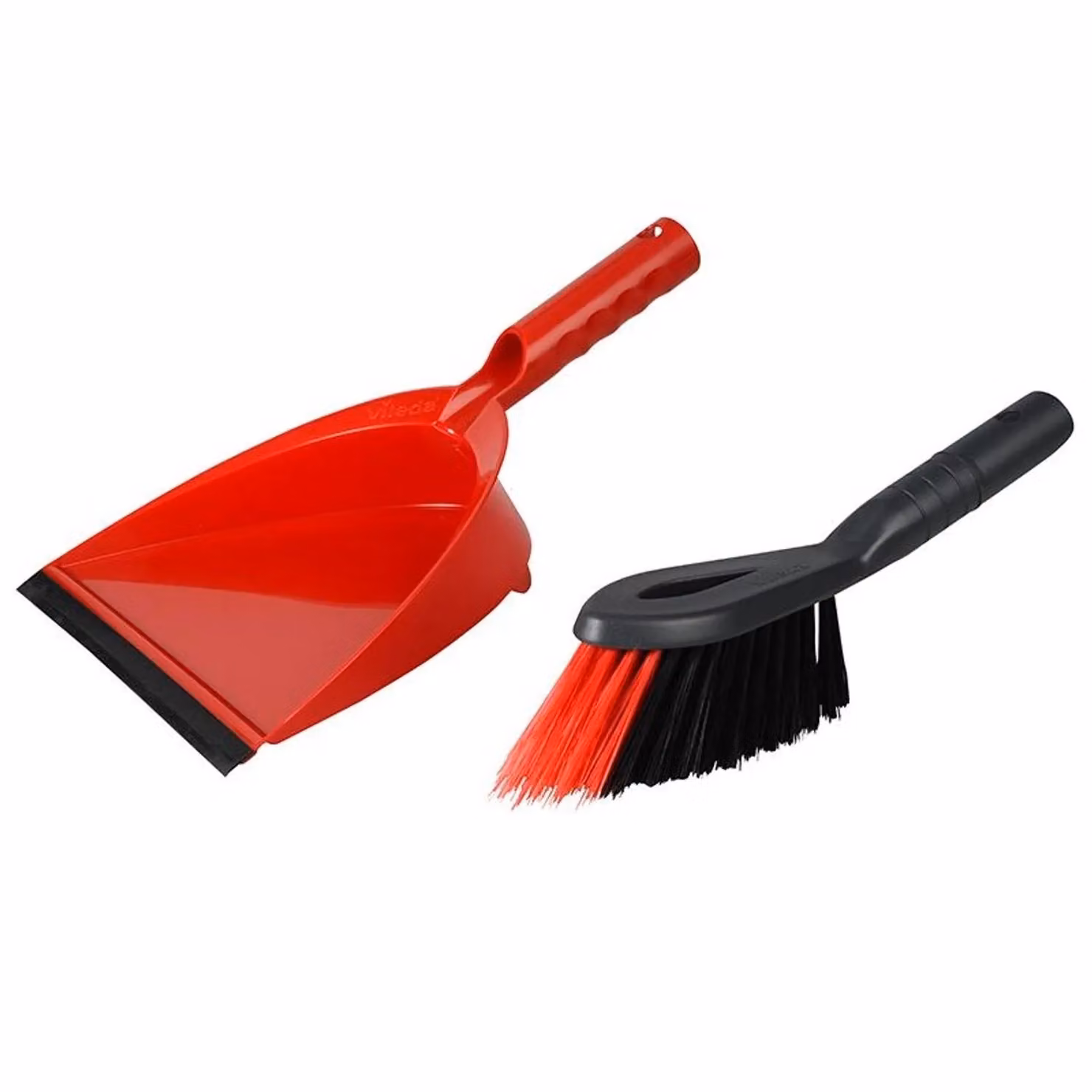 Vileda 2-in-1 Dustpan and Brush Set in Black, Red and Multicolour – 2