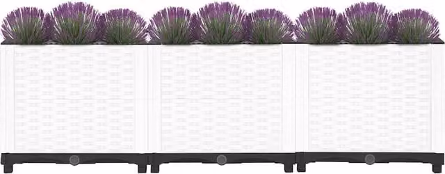 Berkfield Home White Plastic Raised Bed W/D/H: 120 x 40 x 38 cm