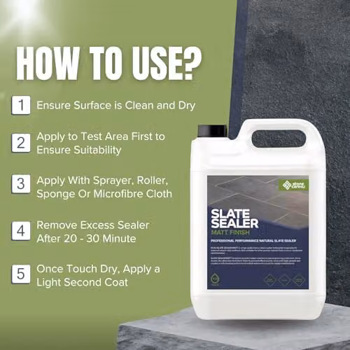 StoneCare4U Slate Sealer Matt Finish, 5 l, Transparent Waterproof Exterior Natural Stone Sealant for Slate, Limestone and Sandstone – 3