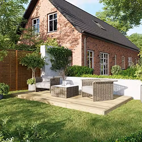 Powersheds Premium Wooden Decking Kit in Brown and Beige