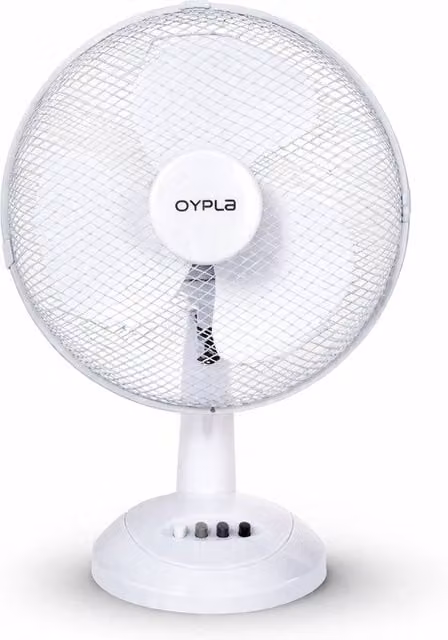 Oypla 12 inch Electric Oscillating Table Fan in White