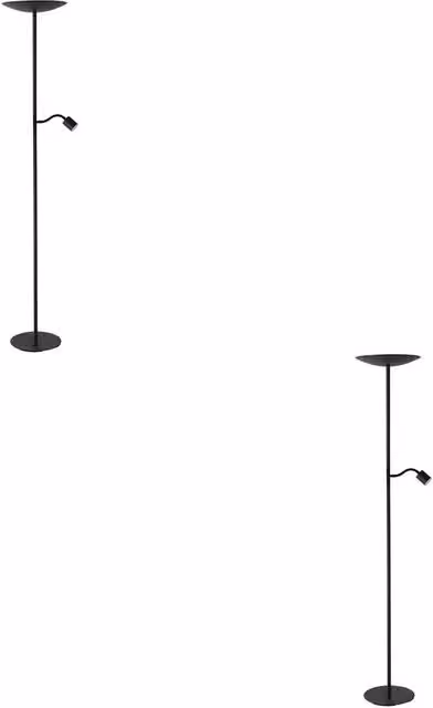 Loops 2 Pack Black Metal LED Floor Lamps with Touch Control