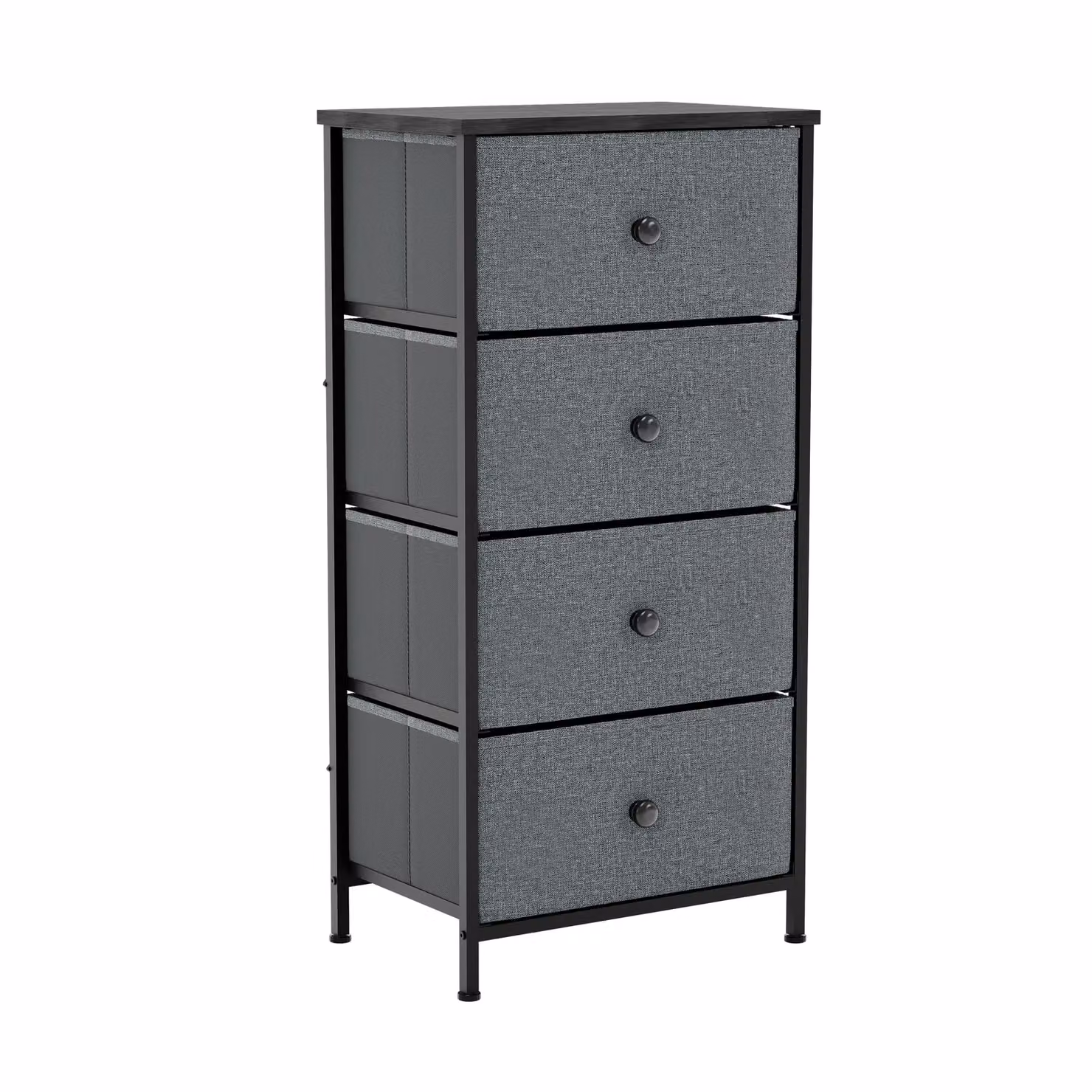 Vida Designs Chorley 4 Drawer Fabric Chest of Drawers in Grey – 4