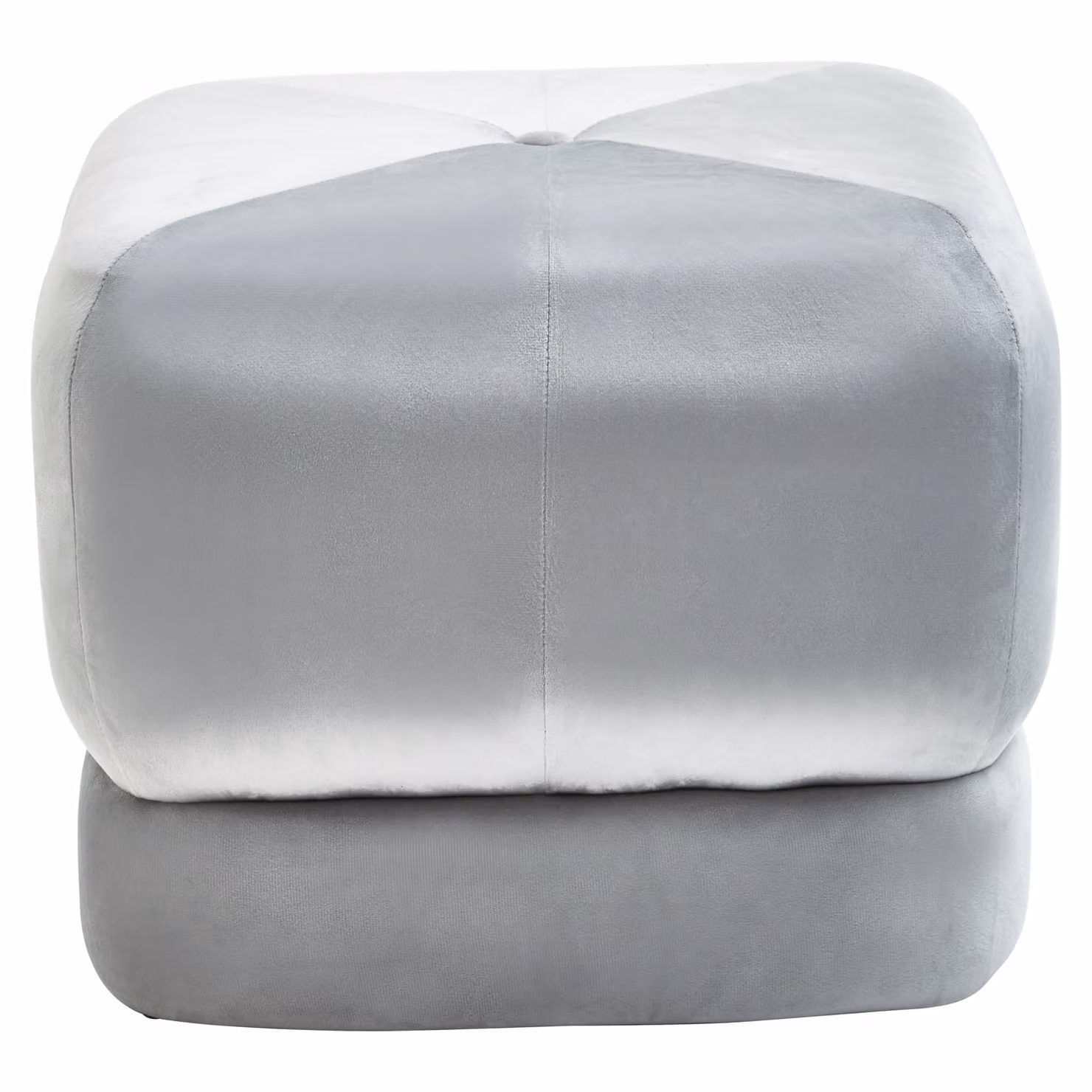 Orsina Grey Velvet Round Stool with Gold Metal Legs – 2