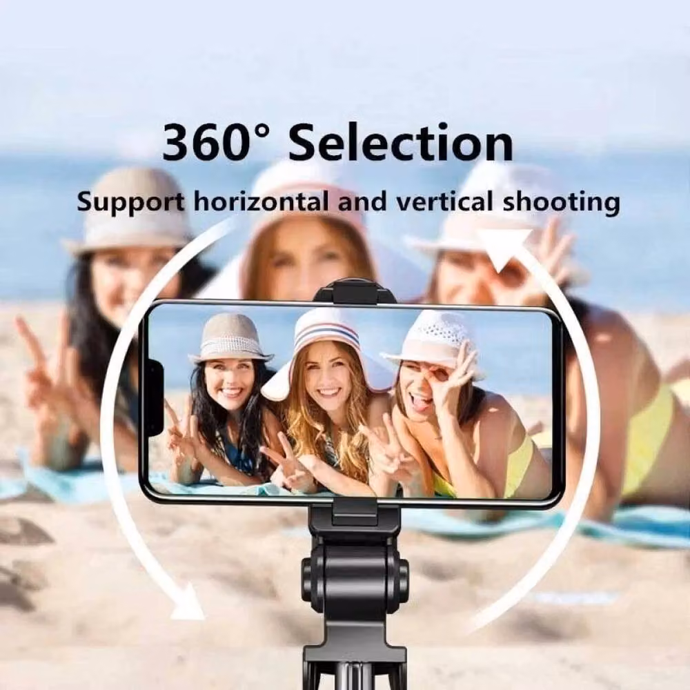 NESTLUNE Universal Selfie Stick with Bluetooth Remote and Phone Holder Tripod Stand, Black – 3