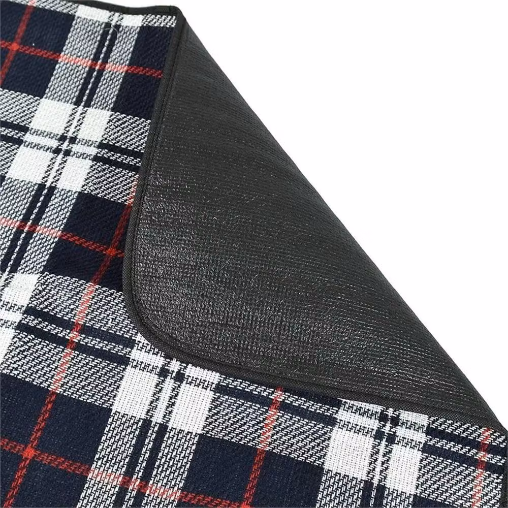 Spetlek Family Sized Waterproof Picnic Blanket in Navy Blue Tartan, W/D/H: 200 x 150 x 1 cm – 3