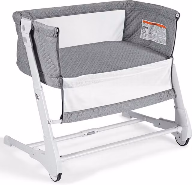 Costway 2-in-1 Bassinet and Sofa Baby Bedside Crib in Grey