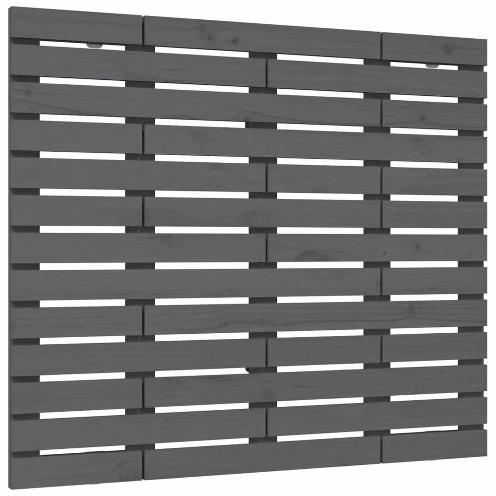 Berkfield Home Grey Solid Pine Wood Wall Mount Headboard W: 106 cm, D: 3 cm, H: 91.5 cm – 2