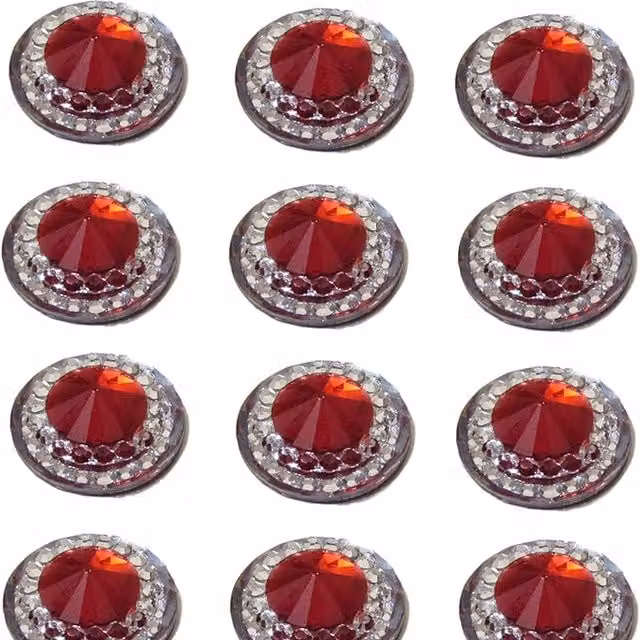 Syntego Pack of 40 Round Ruby Red Gems