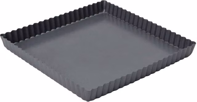 Dexam Non-Stick Square Quiche and Tart Tin, Dark Grey, Diameter: 23 cm – 1