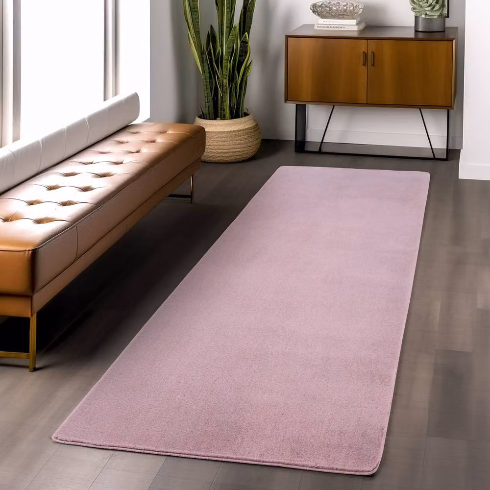 Desire Rugs Snuggly Washable Low Pile Area Rug with Anti-Slip Felt Backing in Pink, W: 160 cm, D: 220 cm – 3