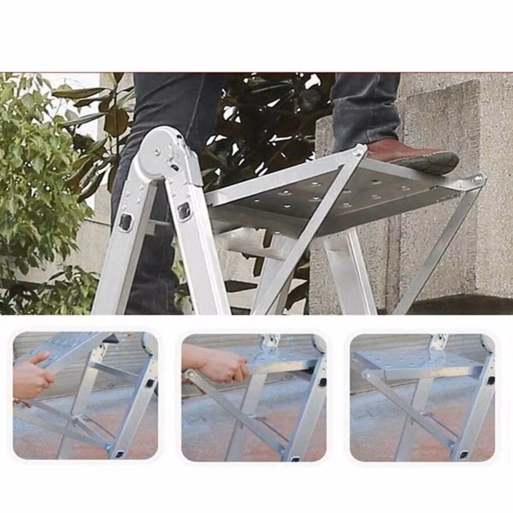 VOGREX Work Platform System Ladder Stand for Electricians and Painters, Silver – 2