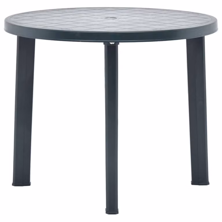 Berkfield Home Round Green Plastic Garden Table W: 89 cm, D: 89 cm, H: 72 cm