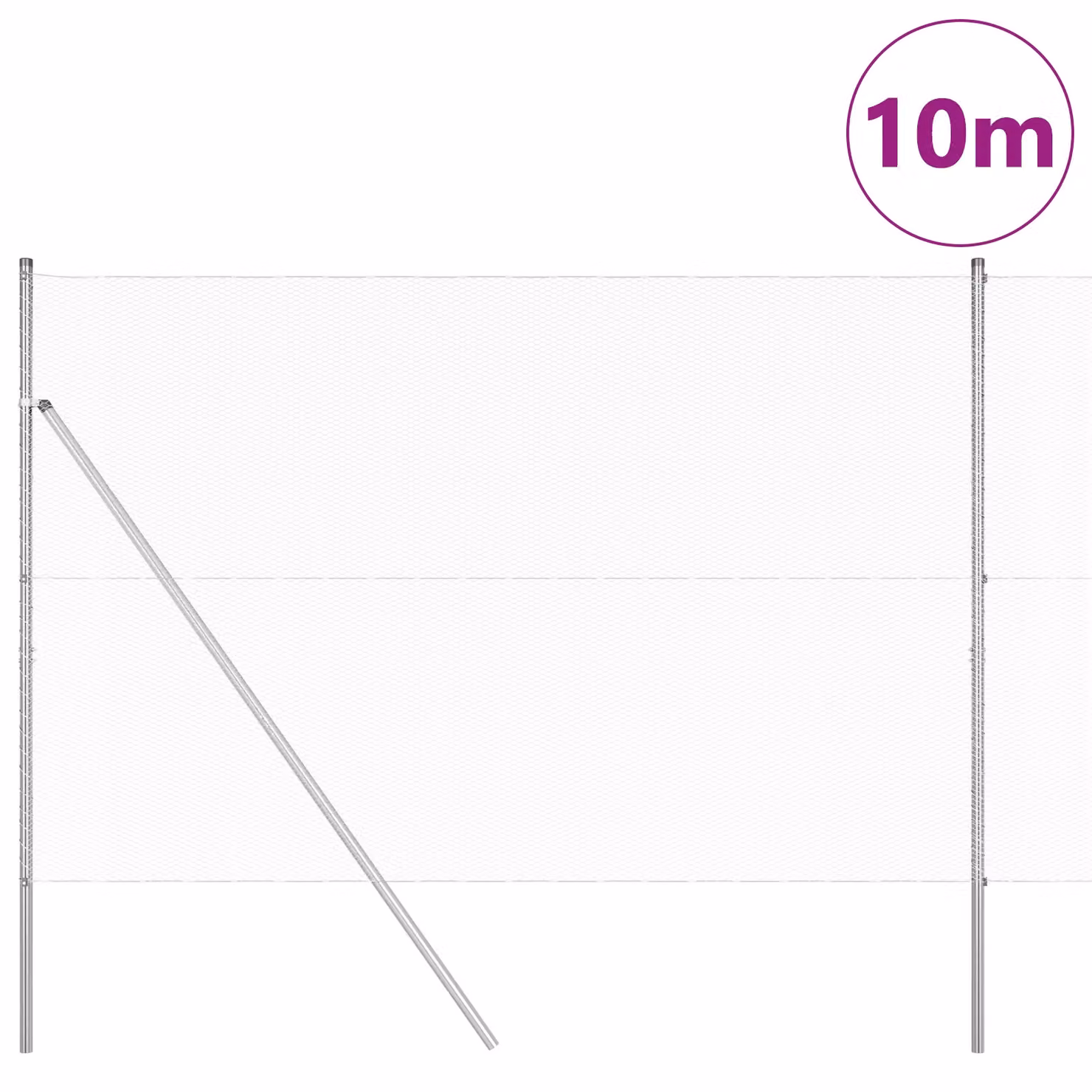 Berkfield Home Silver Galvanised Steel Hexagon Fence, H: 150 cm x W: 10 m – 2