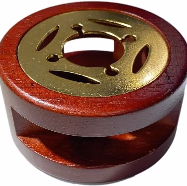 Syntego Wax Seal Burner in Red, Gold and Brown with Wood and Metal Finish