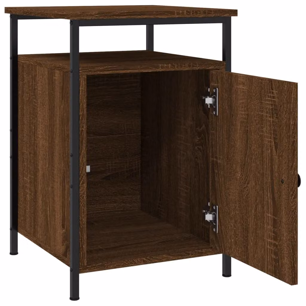 Berkfield Home Set of 2 Brown Oak Bedside Cabinets, W/D/H: 40 x 42 x 60 cm – 5