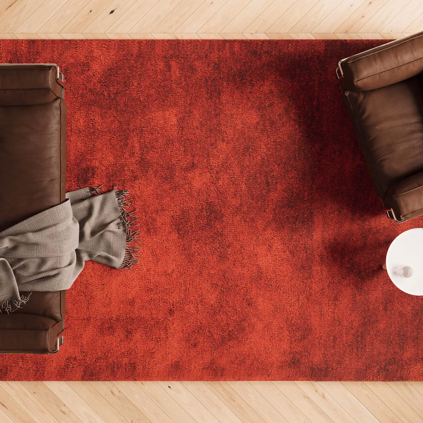 Kukoon Red Modern Rectangular Area Rug, W: 190 cm, L: 280 cm – 3