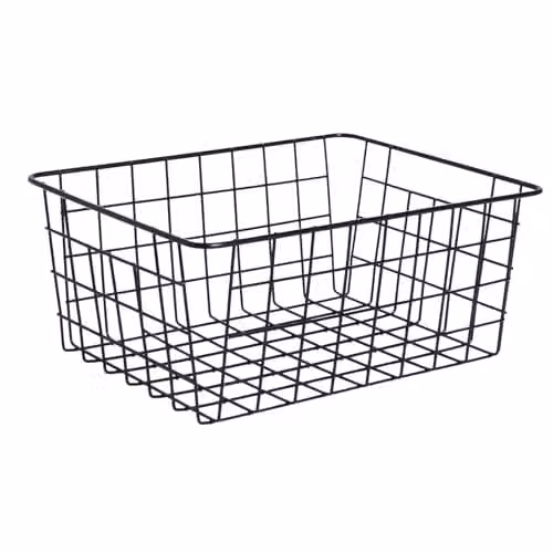 OHS Metal Wire Storage Basket in Black