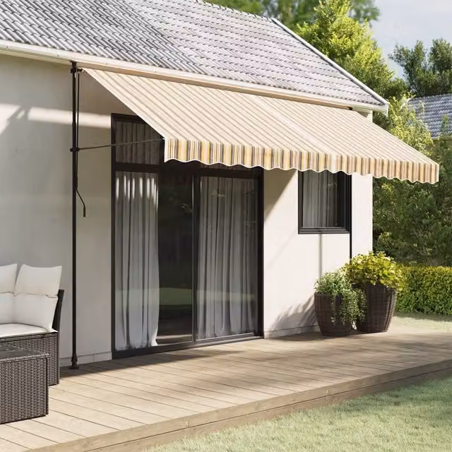 Berkfield Home Replacement Polyester Awning Fabric in Multicolour Stripe, W: 4 m, D: 3.5 m – 1