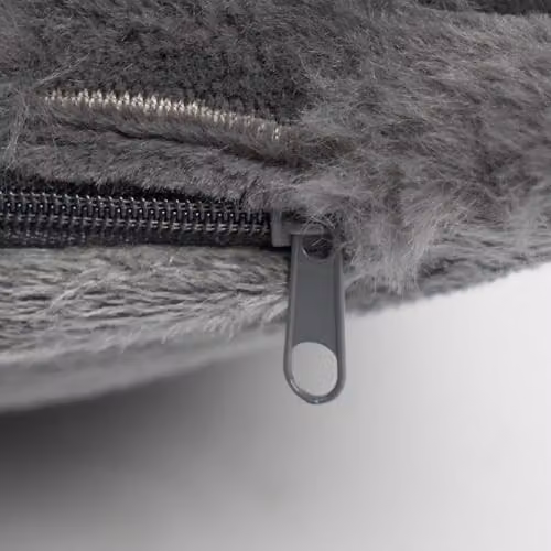 OHS Pack of 2 Waffle Faux Fur Cushion Covers in Grey, W/D/H: 45 x 45 x 45 cm – 3