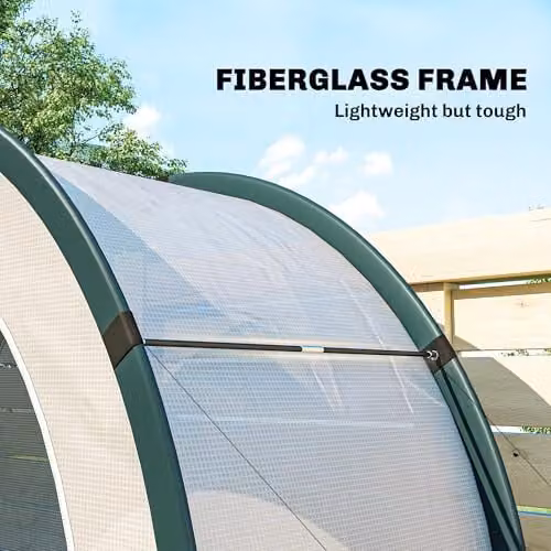 Outsunny Foldable Mini Greenhouse in Green, W/D/H: 200 x 80 x 164 cm – 4