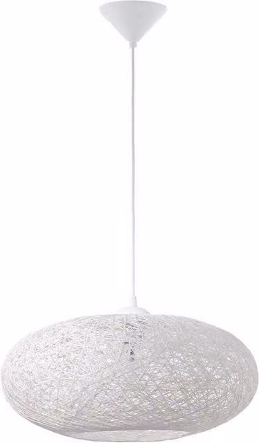 Loops White Paper and Plastic Pendant Ceiling Light with E27 Bulb Holder and Height Adjustment