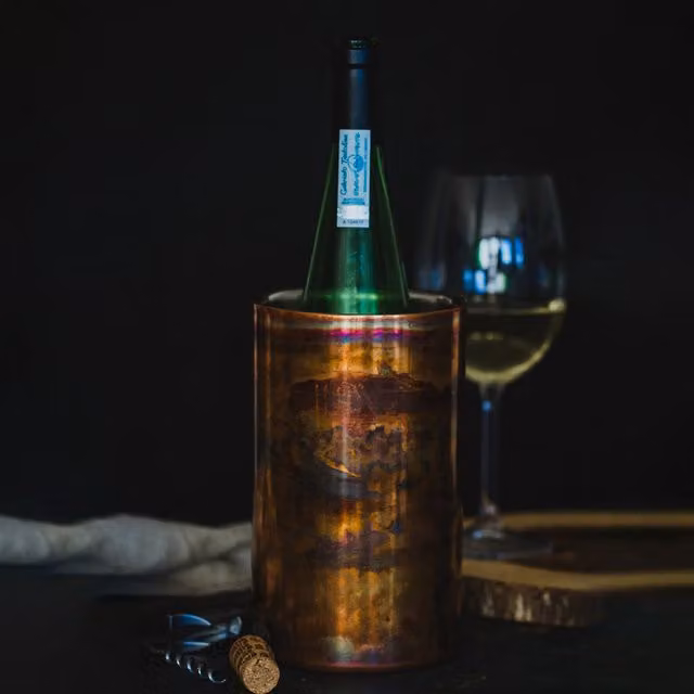 BarCraft Double Walled Stainless Steel Wine Cooler in Bronze and Yellow