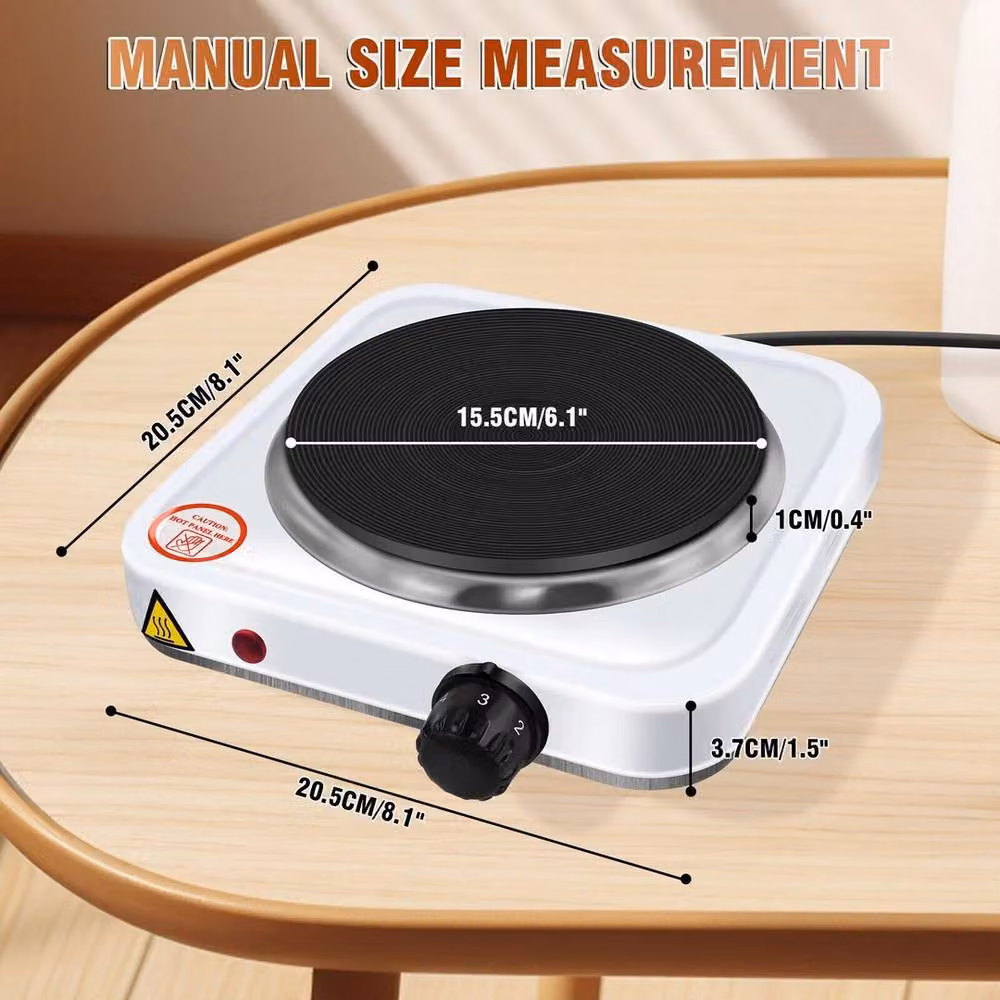 SPETLEK Single Electric Hot Plate Cooker with Cast Iron Radiant Element in White – 3